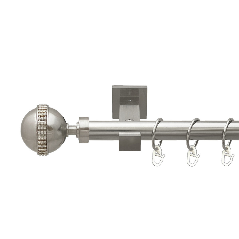 Карниз Orvit Авея металевий однорядний техно гладка труба кільце металеве Нержавіюча Сталь 25 мм 160 см (00-00026453) Львів - фото 1