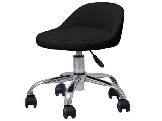 Стілець для педикюру на колесах модель 348, регулювання висоти Чорний Київ