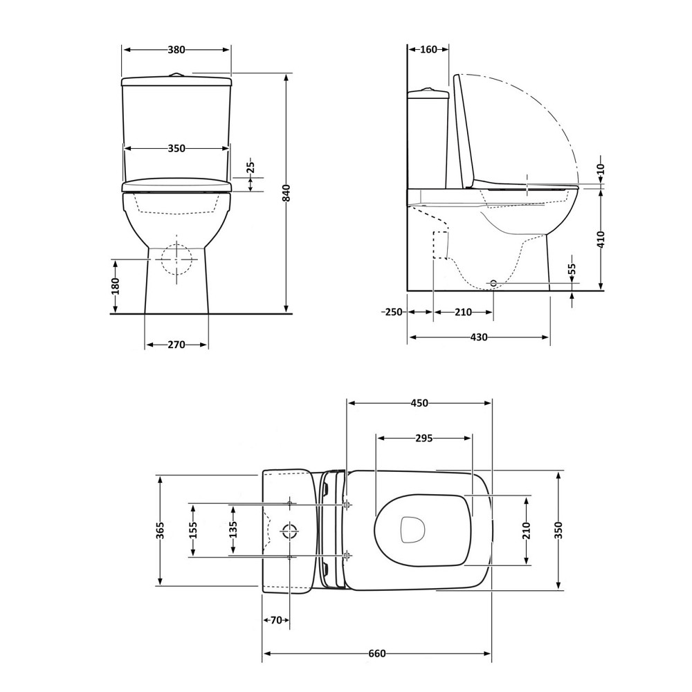 Унітаз-компакт Qtap Kalao безобідковий із сидінням Soft-close QT08221213AW Київ - фото 2