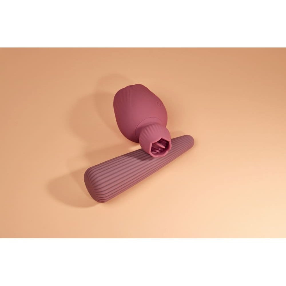 Вибратор для клитора-цветок двусторонний Sweet Em Velvet Lure, розовый Sex Aura Киев - изображение 10