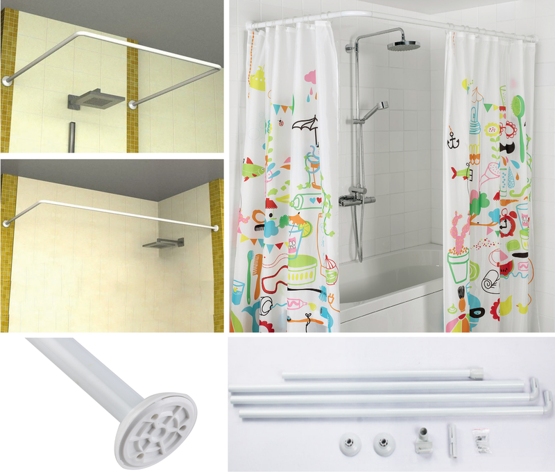 Штанга для шторки П-подібна універсальна Mixxus CRA-U-90x90x90 90x90x90cm, 90x180cm, 270cm    ( 14049 ) Харків - фото 9