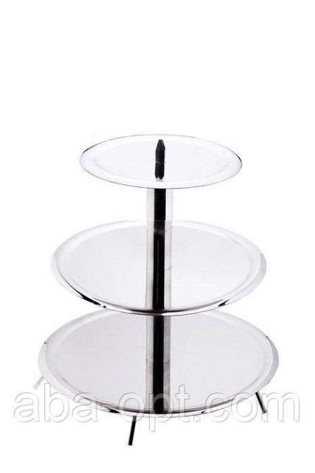 Стойка под торт 3-ярусная нержавеющая сталь Н 39 см ( см ) Одесса - изображение 1