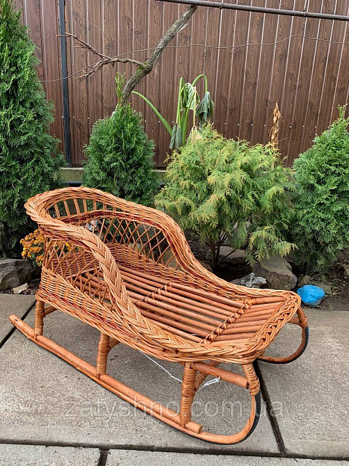 Санки плетеные на подарок |санки из лозы на новый год |санки плетеные Киев - изображение 3