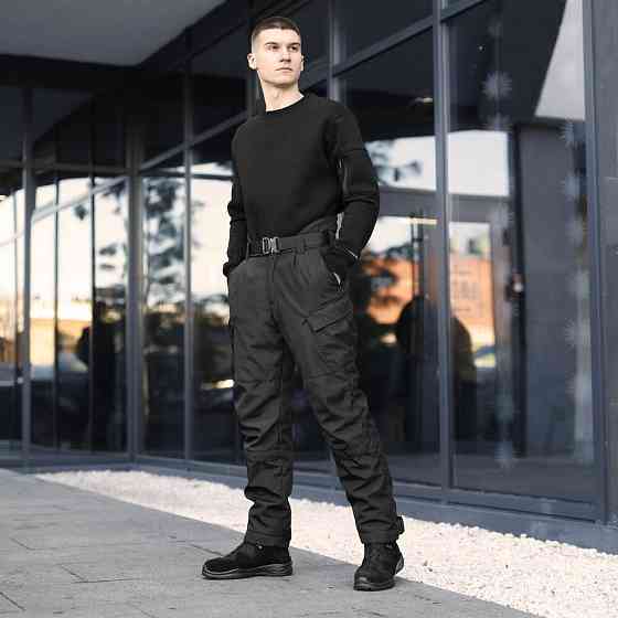 Мужские ватные зимние штаны Pobedov Fight. Черные зимние мужские зимние брюки Киев