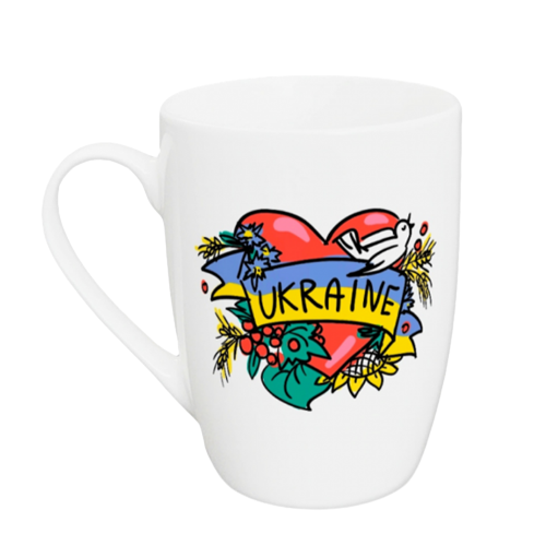 Чашка для капучіно Україна серце 360мл (подарункова уп) 1745 Кварта Житомир