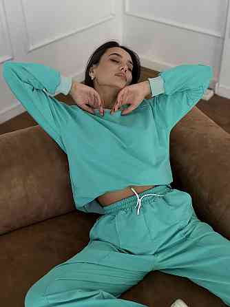 Свитшот женский однотонный Бирюзовый 50/52 Харьков