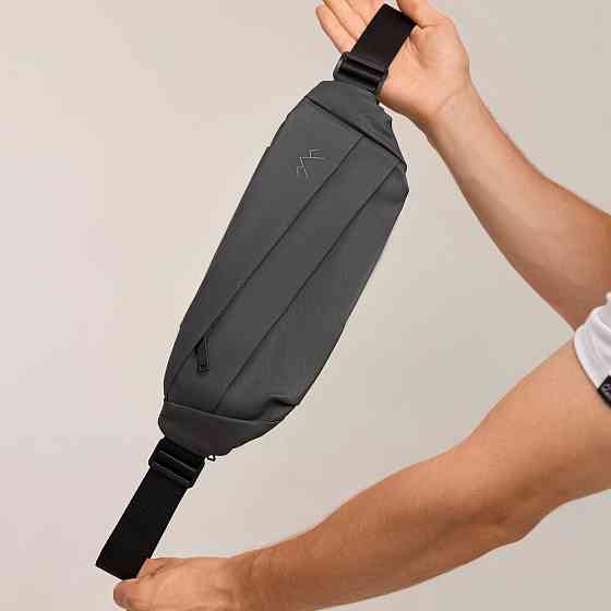 Чоловіча бананка нейлонова сумка сіра Pobedov Just Київ