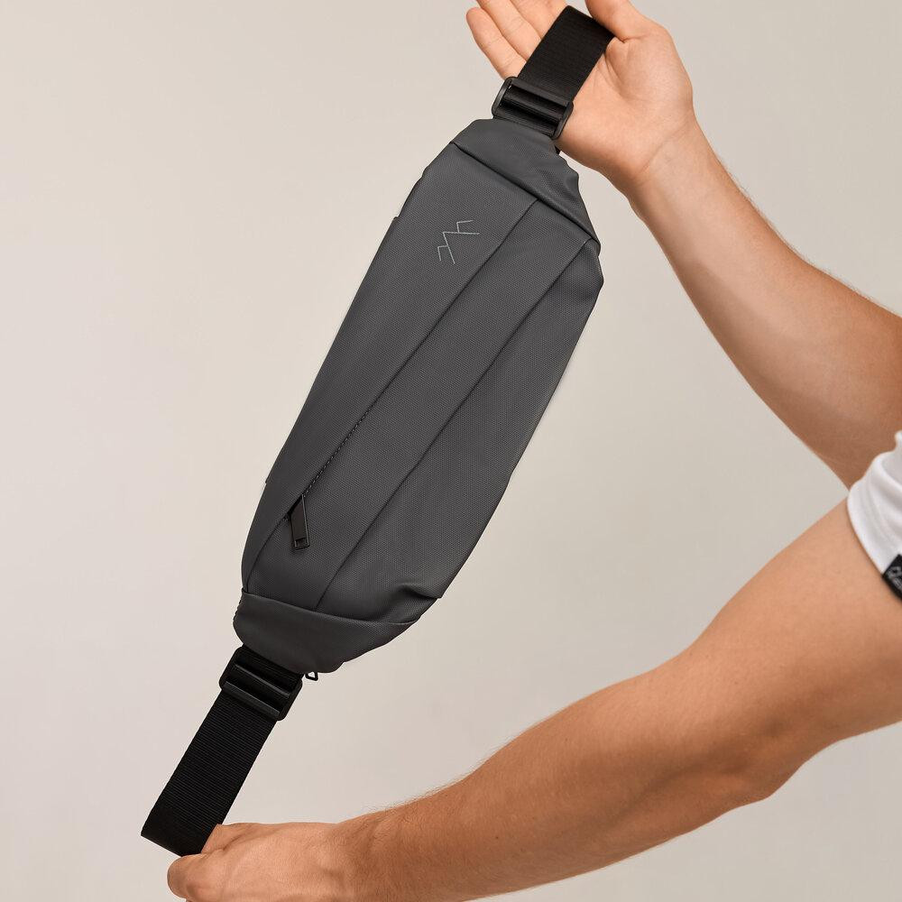 Мужская бананка нейлоновая сумка серая Pobedov Just Киев - изображение 5