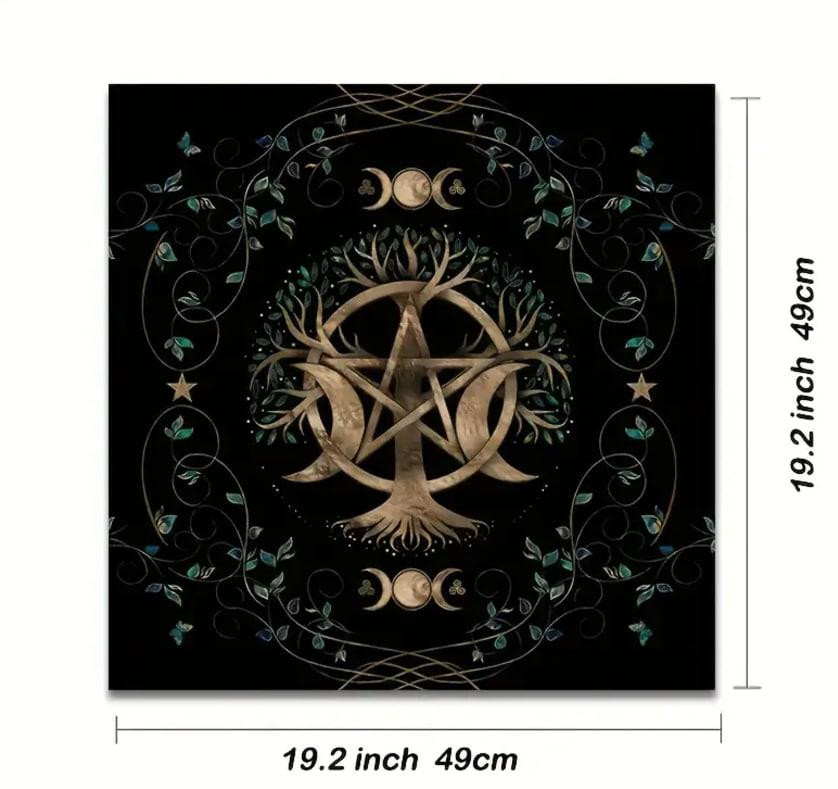 Алтарная скатерть для карт Таро и Рун. Скатерть для гадания 49*49 см. Мистическое дерево жизни Киев - изображение 1