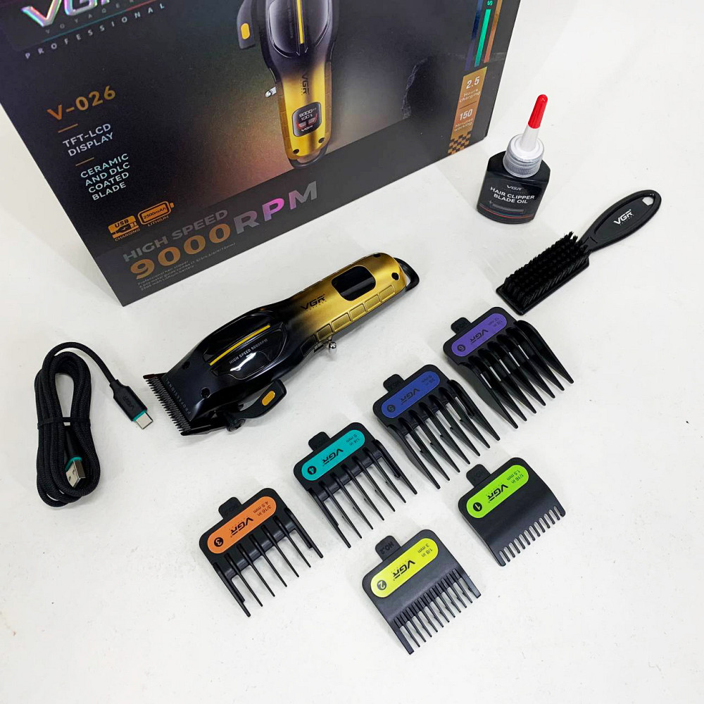 Електрична машинка з насадкою для бороди VGR, Машинка для стрижки на акумуляторі Тример скронь YN-28 Львів - фото 9