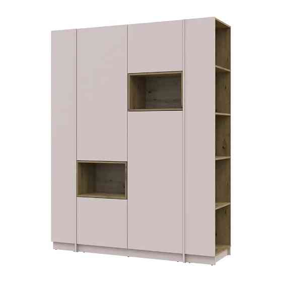 Шкаф для одежды с нишей и этажеркой Doros Дейл Кашемир/Дуб Артизан 2 ДСП 143.2х52х220 DRS-011724 (44900336) Львов