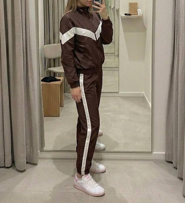 Жіночий костюм плащовий: кофта та штани в спортивному стилі плащівка еммі Шоколад, 42/44 Одеса - фото 4