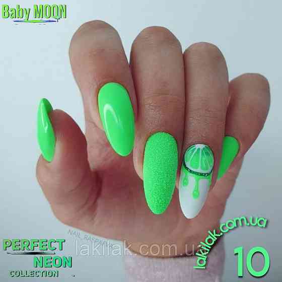 Гель-лак BABY MOON Perfect Neon №10 блідо-салатовий, 6 мл Херсон