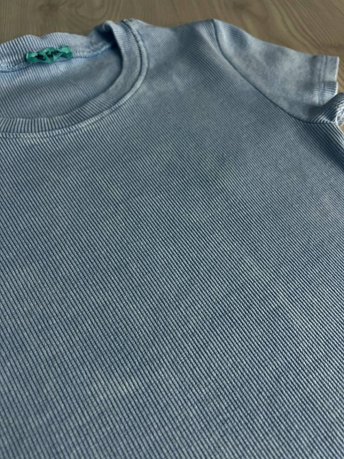 Платье женское MMC 240032 средней длины футболкой вареное тай-дай в рубчик, голубой, one size Одесса - изображение 4