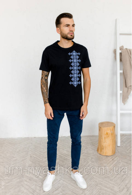 Чоловіча вишиванка з коротким рукавом футболка з вишивкою Свобода Кривий Ріг - фото 7