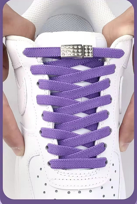 Шнурки еластичні без зав'язок з магнітною застібкою зі стразами Смела - изображение 2