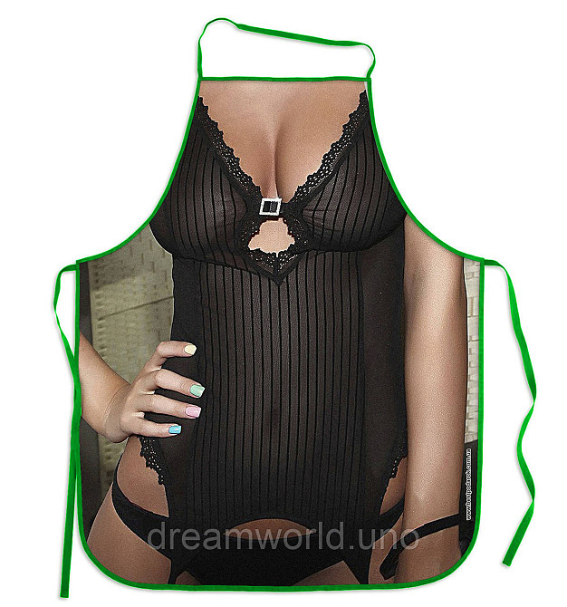 Прикольные фартуки Девушка в черном белье Харьков - изображение 1