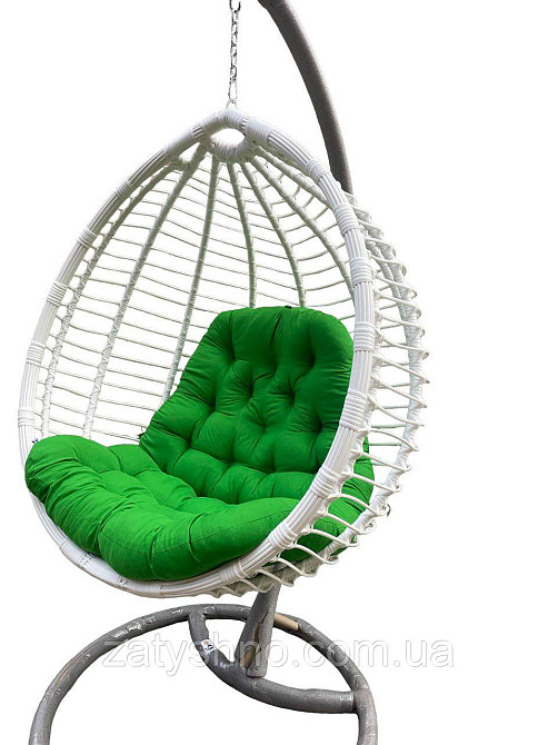 Кокон плетений із зеленою подушкою Київ - фото 3