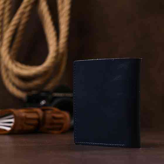 Удобное портмоне из натуральной кожи Shvigel 16507 Синий Киев