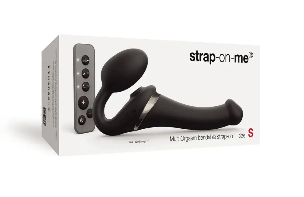 Безремінний вібрострапон з вакуумною стимуляцією Strap-On-Me MULTI ORGASM Black S, регульований Львів - фото 8