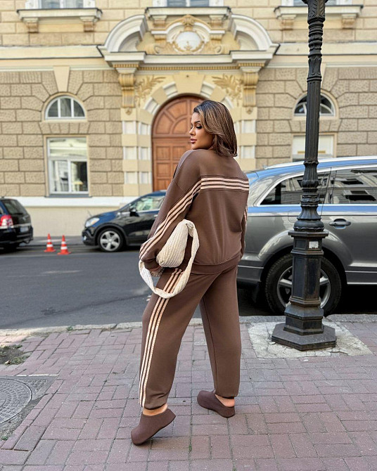Жіночий стильний прогулянковий костюм двонитка Шоколад, 48/50 Одеса - фото 3