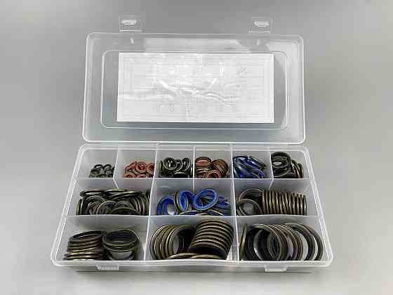 Набір шайб із гумовими кільцями (245 шт.) для будь-якої гідравліки. (12 різновидів; від М6 до М30) Мукачево