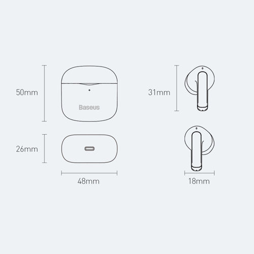 Бездротові Bluetooth навушники Baseus Bowie E3 TWS з вбудованим мікрофоном NGTW080001 (Чорні) Миколаїв - фото 8