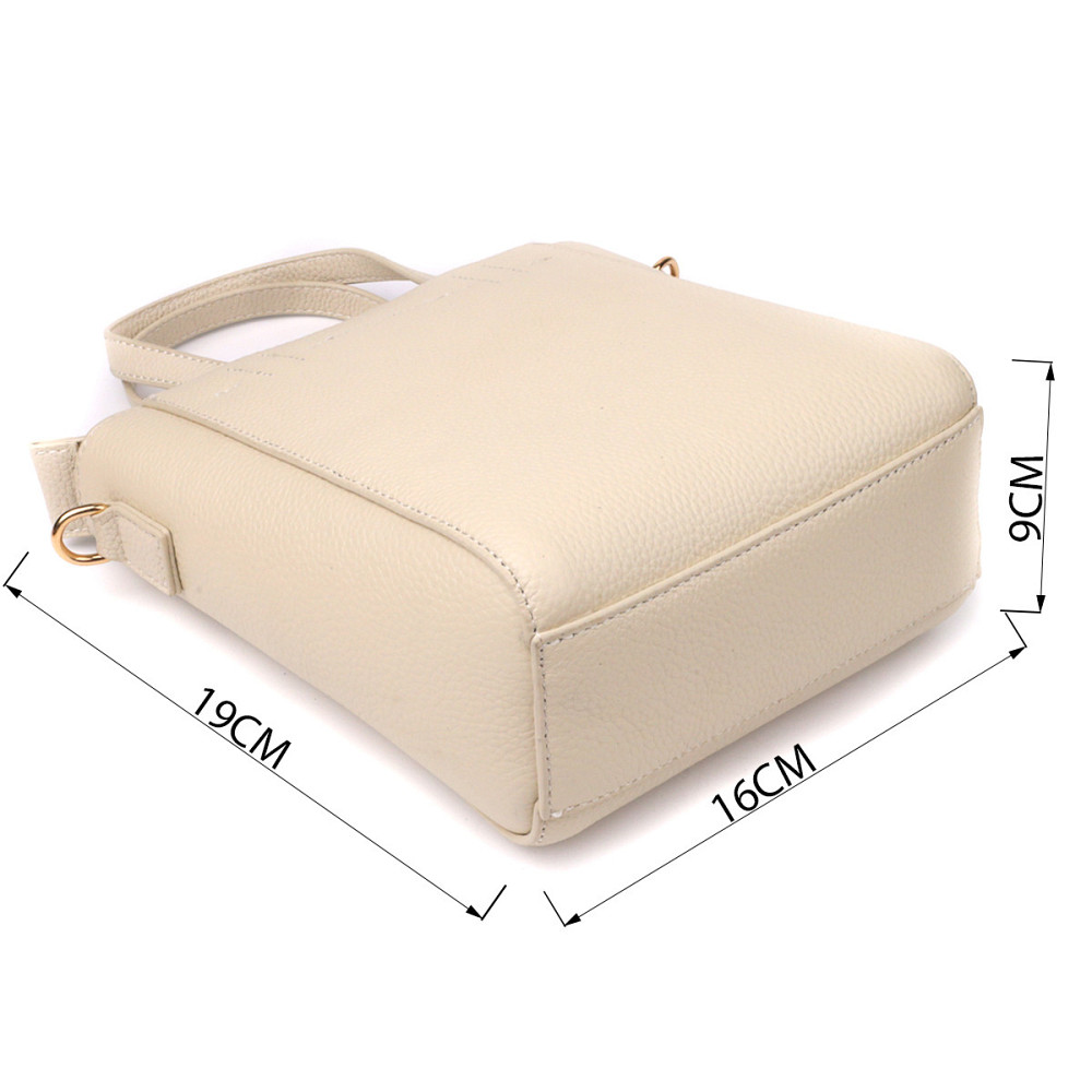 Сумка для женщин из натуральной кожи с модным трапециевидным кроем Vintage 22917 Белый Киев - изображение 3