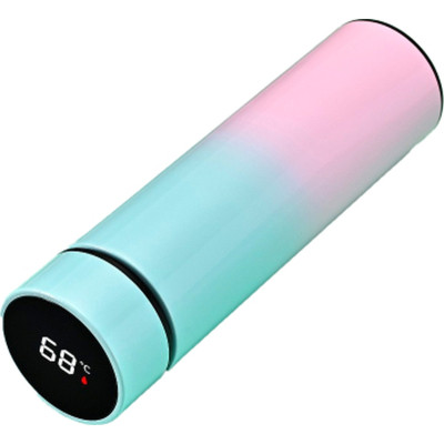 Термос Merlion з цифровим термометром 0,5 л, блакитно-рожевий (SUS-304E-BP/500) Винница - изображение 1