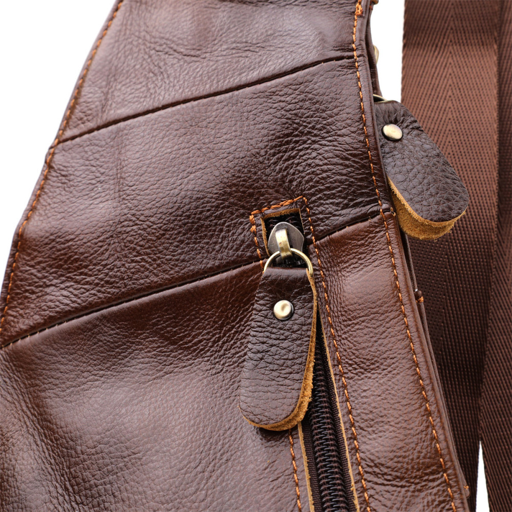 Чоловіча сумка з великою кількістю кишень із натуральної шкіри Коричневий (Vintage) Київ - фото 9