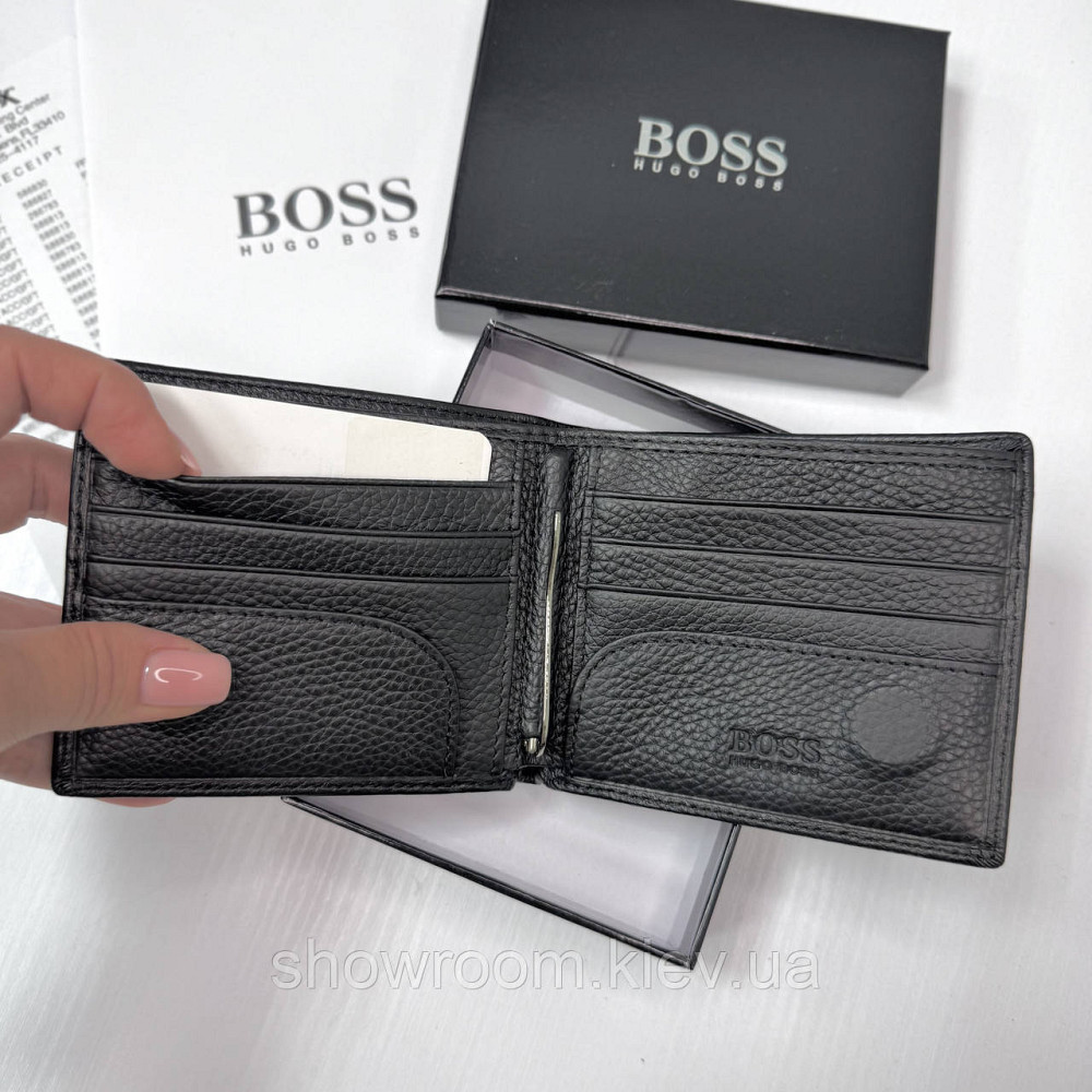 Чоловічий брендовий шкіряний гаманець на магніті Boss (6607) Київ - фото 10