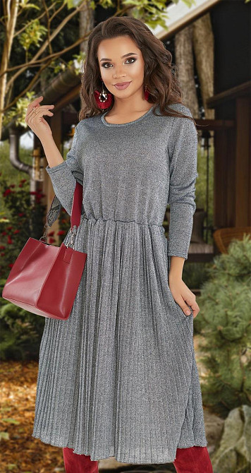 Мерцающее плиссированное платье (42) Киев - изображение 1