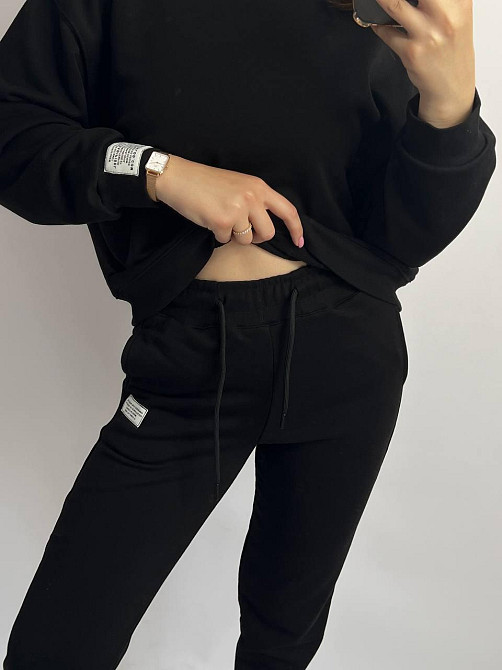 Костюм спортивний жіночий трикотажний Чорний XL/XXL Харків - фото 4