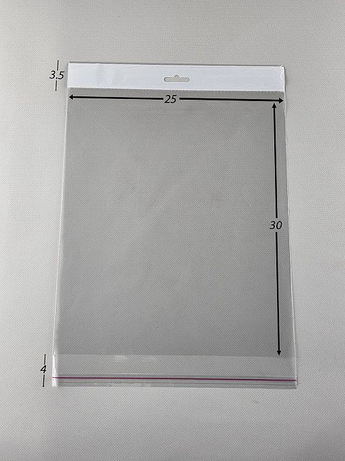 Пакет з еврослотом і липкою стрічкою 25см 30см 25мк (1000шт) Харків - фото 2