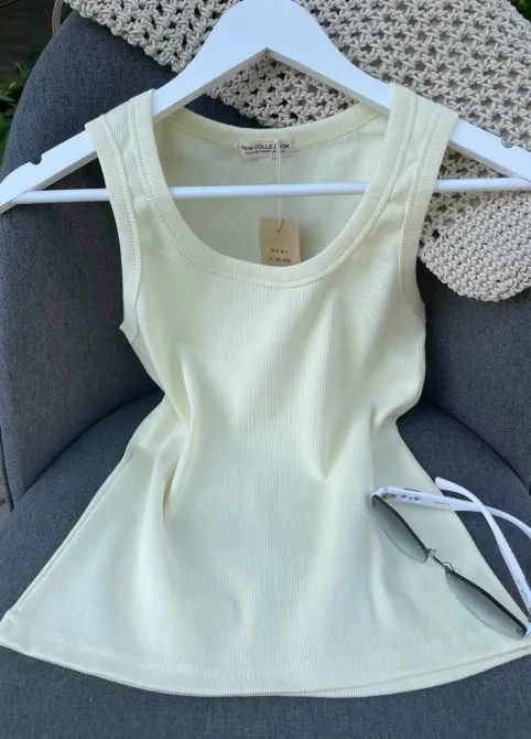 Жіноча майка в рубчик кашкорсе — базова бавовняна майка на літо Одеса - фото 7