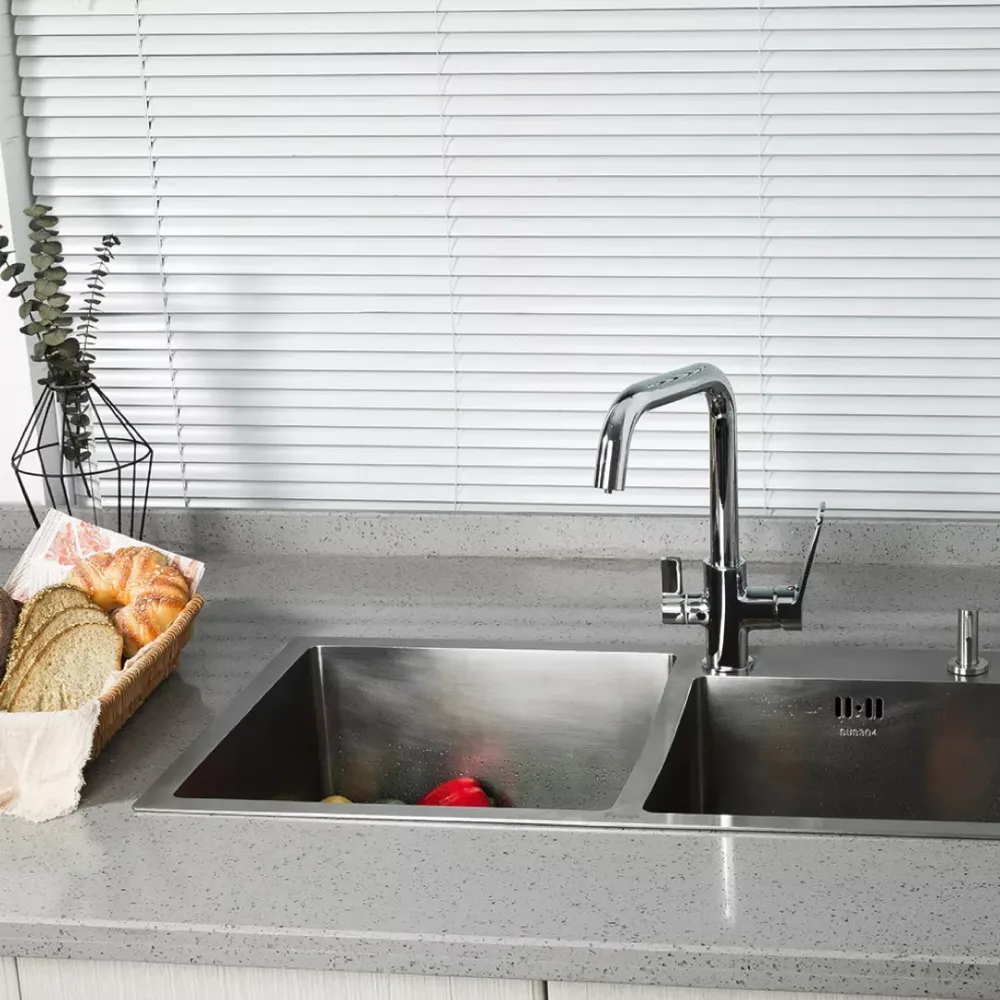 Смеситель для кухни под фильтр Frap F4361 на две воды , хром Киев - изображение 3