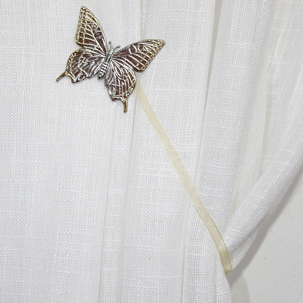 Магніти для штор і гардин (137м) Метелик набір 2 шт Золотистий з сріблястим (81-048) Київ - фото 2