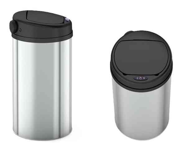 Сенсорное мусорное ведро Mixxus Premium Ellipse-TC0109 9л хром-черное круглое Харьков