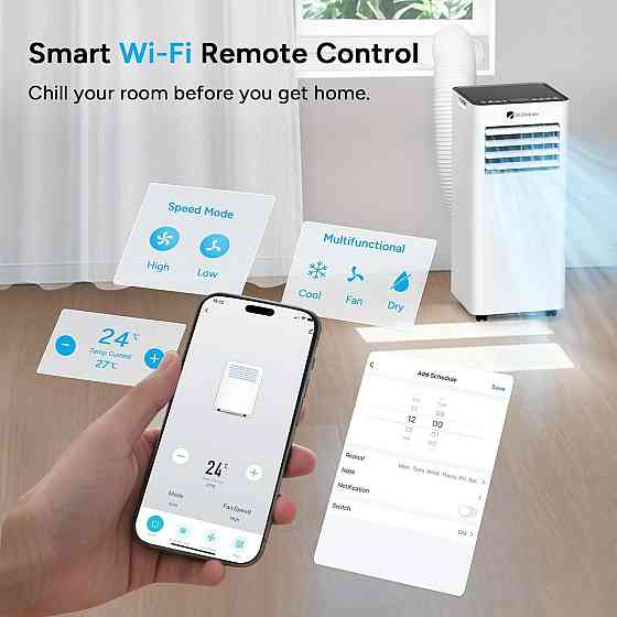 Портативный кондиционер DR.PREPARE DCAC07F Белый 7000 BTU Wi‑Fi App 4‑в‑1 охлаждение осушитель вентилятор Киев