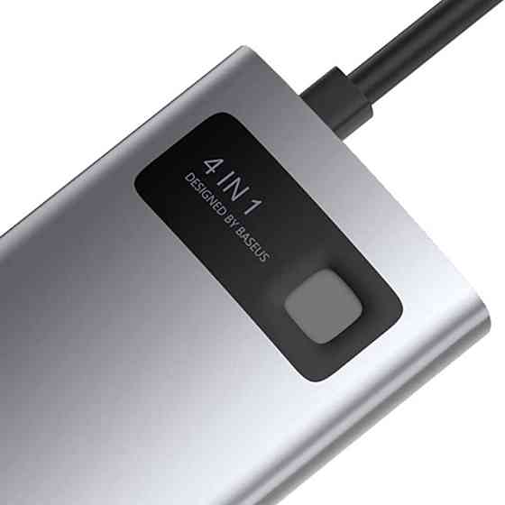 Хаб адаптер перехідник Baseus Metal Gleam Series 4в1 багатофункціональний CAHUB-CY0G Одеса