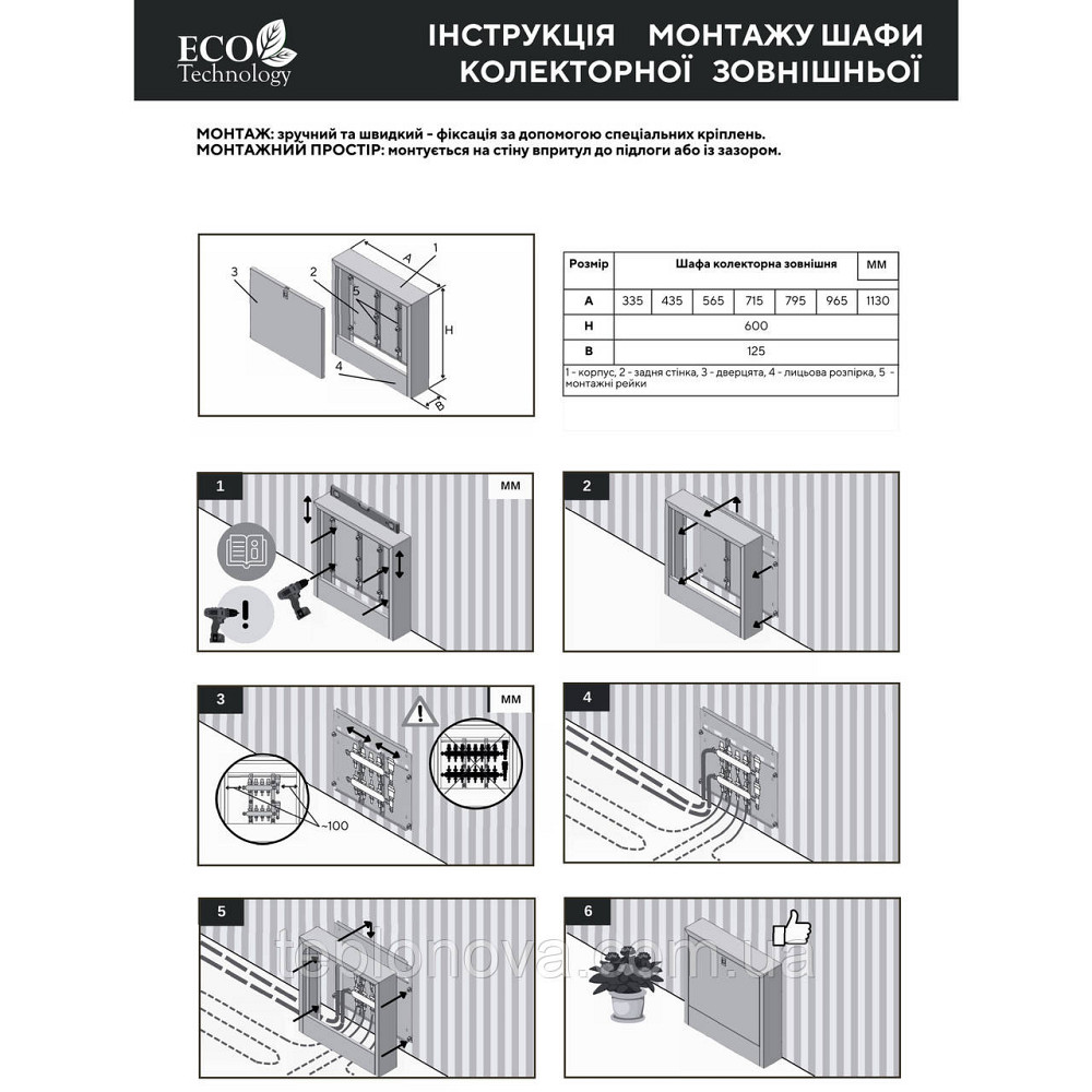 Колекторный шкаф наружный ЕСО PRO ШКН-05 600x965x125 Черновцы - изображение 5
