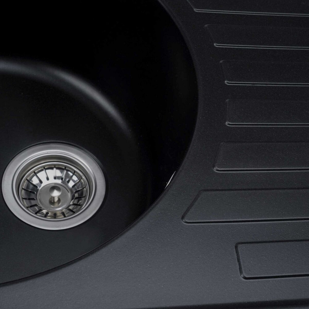 VALESO Гранітна мийка для кухні VALESO LIRA 7750 матова Чорна Киев - изображение 3