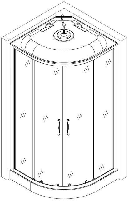 Душовий бокс півкруглий WISLOK L90FFS (L90F) BRAVO (3уп.) Тернопіль - фото 9