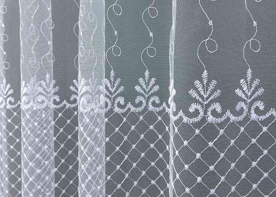 Тюль фатин з вишивкою колір холодний білий 1731т Київ