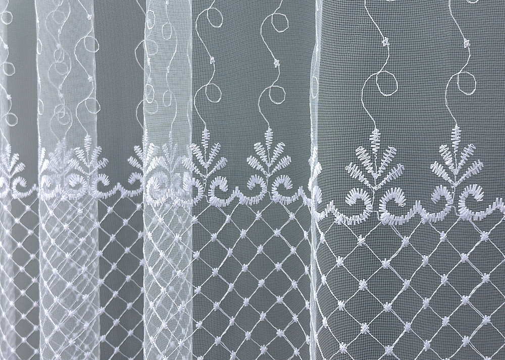 Тюль фатин з вишивкою колір холодний білий 1731т Київ - фото 3