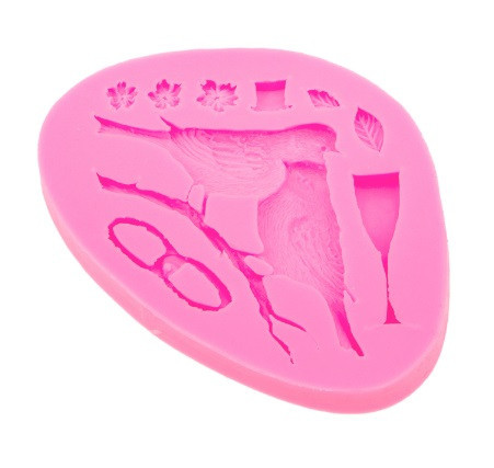 Молд силиконовый Птички 116 на 85 мм розовый Киев - изображение 4