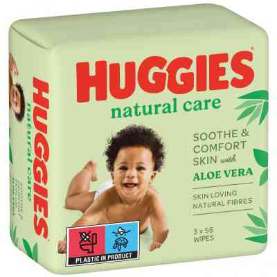 Детские влажные салфетки Huggies Natural Care 56 х 3 шт (5029053550176) Винница