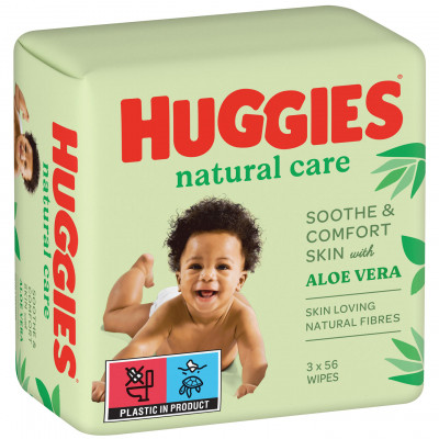 Дитячі вологі серветки Huggies Natural Care 56 х 3 шт (5029053550176) Вінниця - фото 2