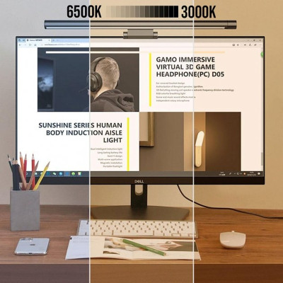 Настольная лампа Baseus на монітор i-wok Series USB Asymmetric Light Source Screen Hanging Light (fighting) Pro Black (DGIWK-P01) Винница - изображение 6