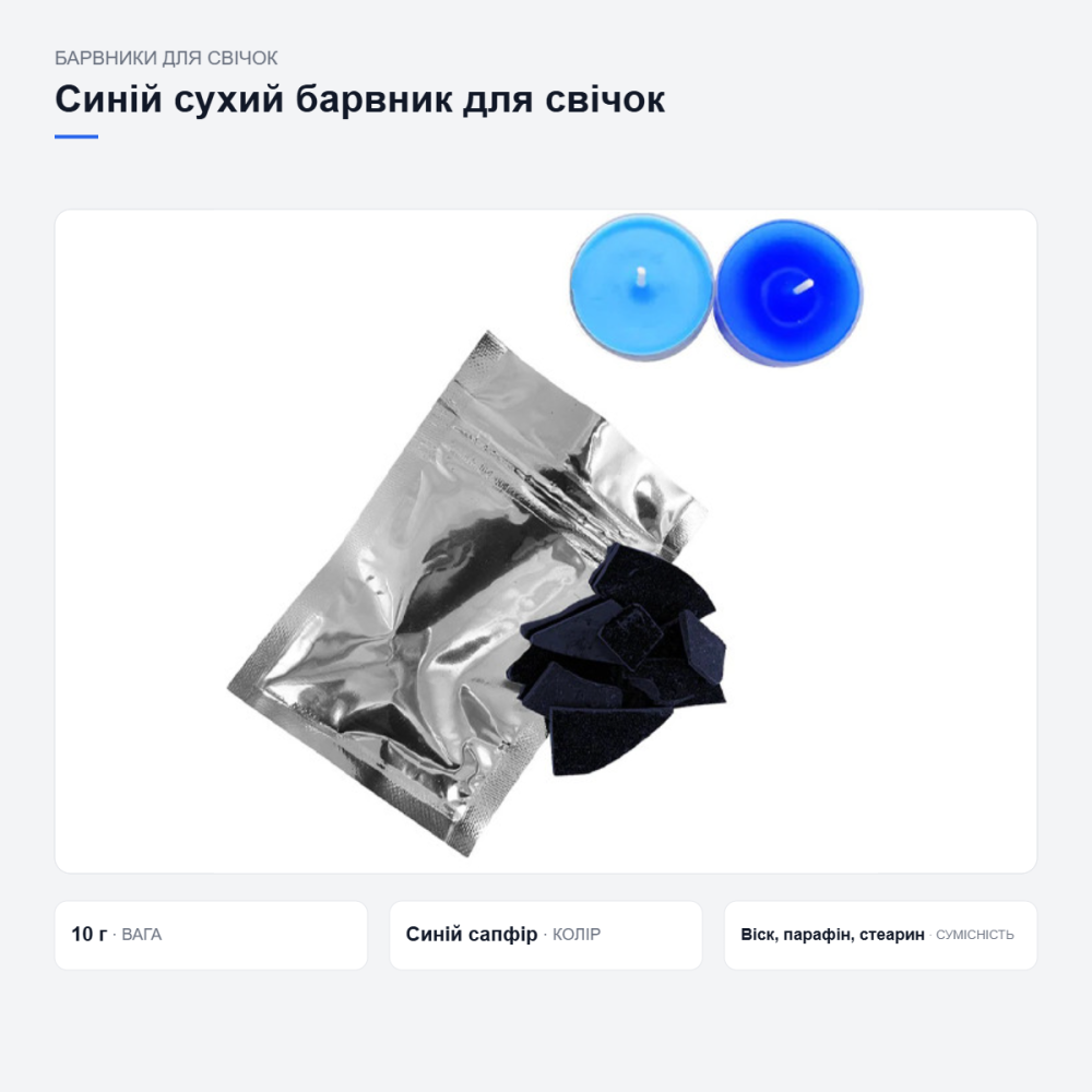 Синій барвник для виготовлення свічок Київ - фото 8